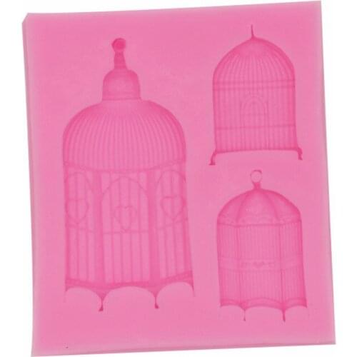 8.8*7.5*0.8CM DIY Sugar Craft Cake Vintage Petal Birdcage Cake Silicone Mold Fondant Mold Cake Decorating Tools Gum Paste Mold