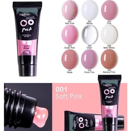 9color 15ml Poly Soak off Gel UV Acryl Gel Quick Building Finger Extension Nail Gel Camouflage UV LED Hard Builder Gel
