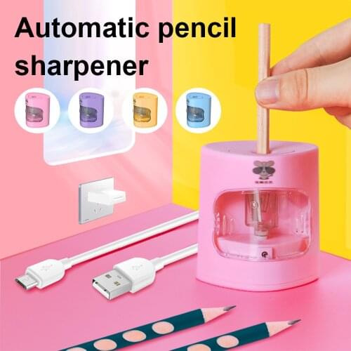 USB Electric Safety Automatic Pencil Sharpener With Two-Hole Touch Switch Pencil Sharpener Pencils School Household Stationery