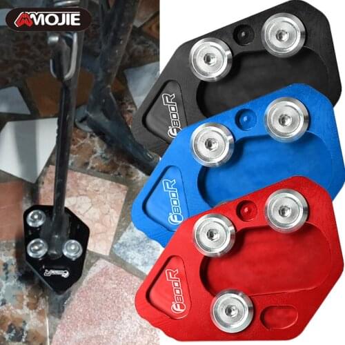 CNC Foot Side Stand Pad Plate Kickstand Enlarger Support Extension For BMW F800R F 800 R 2009 2010 2011 2012 2013 2014 2015 2017