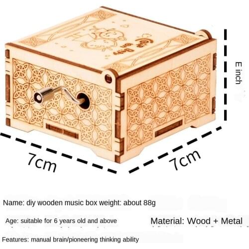Diy Wooden Hand-cranked Classical Music Box, 3D Three-dimensional Jigsaw Toy Model, Educational Creative Decompression Gift P305