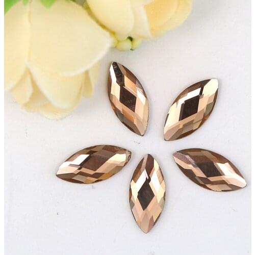 DIY wedding dress and headpiece High grade jewelry accessories coffee color horse eye shape flat back Rhinestones 20pcs/pack