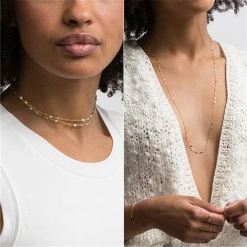 Long Necklace Gold Filled Choker Handmade Pendant Collier Femme Kolye Collares Layer Womens Jewelry Boho Necklace For Women