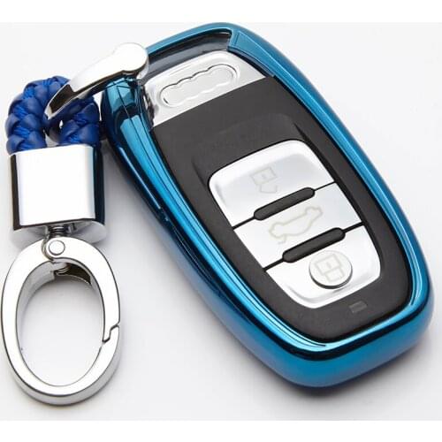 For Audi A4 A4L A5 A6 A7 A8 Q5 S5 S6 RS7 TPU Car Key Case Cover Holder Smart Car Key Protection Cover Soft TPU Shell Accessories