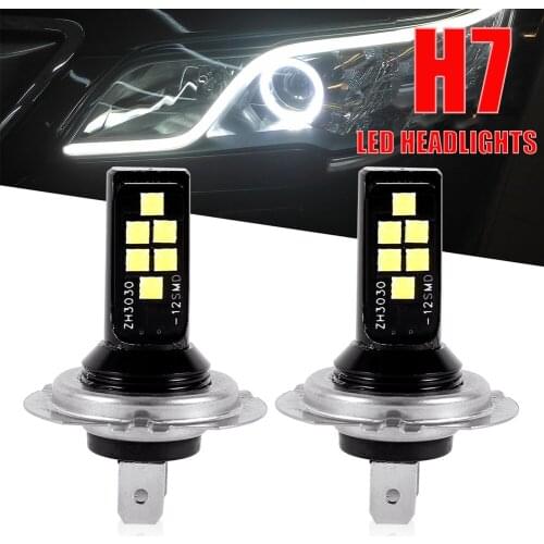 H7 Headlight Light LED Car Anti-fog Bulb 12W 6000K 1200LM Headlight Bulbs 12SMD 3030 Car Accessories