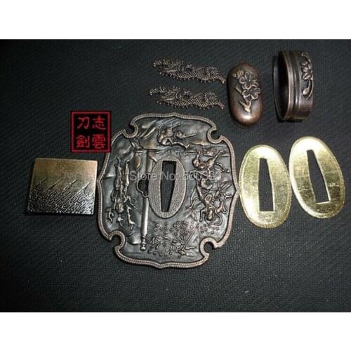 A Suit Of Alloy Tsuba Guard for Japanese Samurai Sword Katana W /Warrior @2017