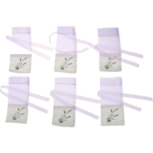 Beautiful 6pcs Sachets Flower Printing Empty Lavender Fragrance Sachet Bags
