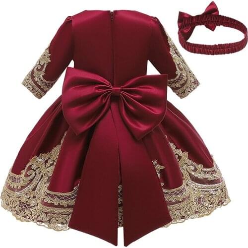 Gold thread lace embroidered dress aristocratic childrens court gown noble princess pettiskirt