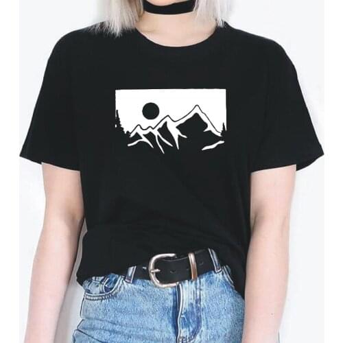 Summer casual Harajuku cotton T-shirt womens short-sleeved fashion pattern printed tees street size round neck T shirts tops