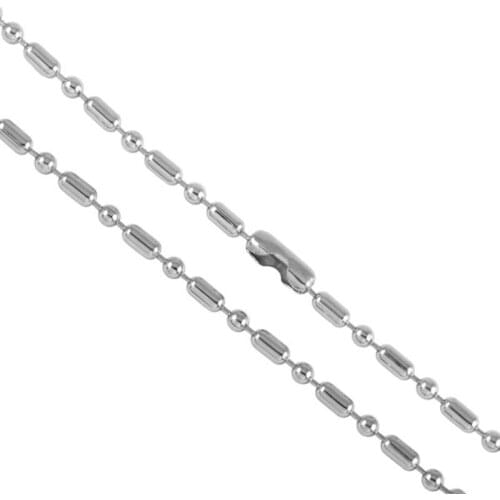 MJC0007 Nickel Free Ball Chain Necklace-Military Dog Tag Necklace 20-24 Inches 2.4mm Size Pack of 10 pcs