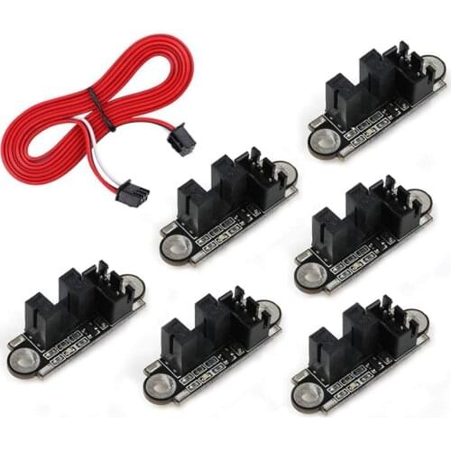 New 6 Piece Set 3D Printer Accessories Photoelectric Limit Switch Endstop Optical Switch Sensor with Cable 1M
