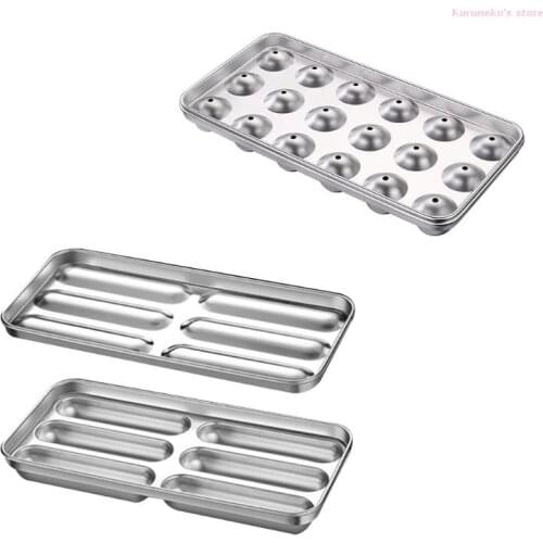 Stainless Steel Food Grade Round Ice Ball Tray Spheres Oval Ice Cube Mold Maker with Lid for Home Bar Party Cocktail Whiskey