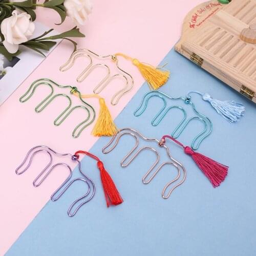 Novelty Hollow Metal Music Piano Book Clip Bookmark Page Paper Holder Memo Clips With Tassel School Office Stationery