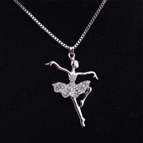 Dancer Ballet Dance Pendant Necklace Charm Girl Christmas Valentines Gift Exquisite Luxury Jewelry Necklace Accessories