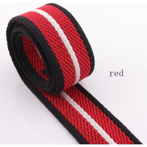 38mm Red striped Webbing Ribbon Thick Fabric Ribbon Purse Strap Cotton ribbon Strap Bag strap Handbag Fabric Strap
