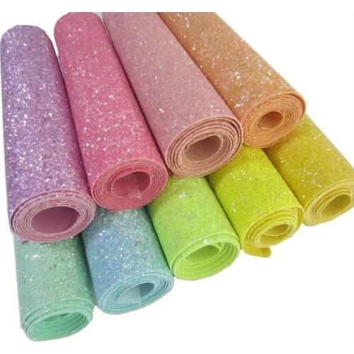 A4 Sheet 21x30cm Chunky Glitter Fabric MatchTwill Backing For Bow Earring DIY Decoration Crafts F0022