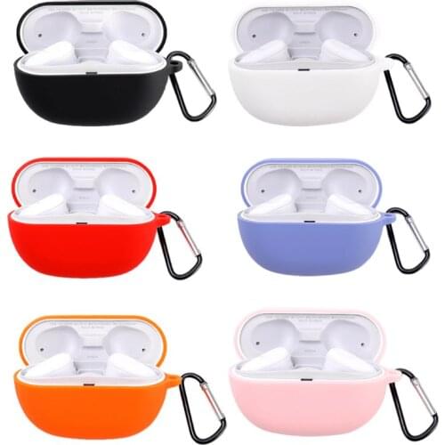 Anti-fingerprint Dust-proof Protective Cover Silicone Case with Carabiner for S-ONY WF-SP800N Truly Wireless Earphone