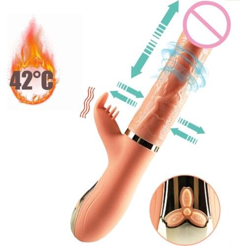 15 Frequency Heating Realistic Dildo Vibrator Artificial Penis Masturbator Rechargable Swing Adult Sex Toys For Woman
