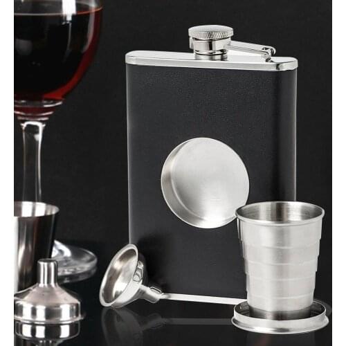 Luxury Stainless Steel Alcohol Hip Flasks Set Whiskey Bottle Flagon Wine Gift Flask Set Mini Flask For Man Alcohol Bottle