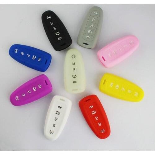 Silicone rubber car key cover for ford edge escape explorer MKS MKT 5BUTTON remote key