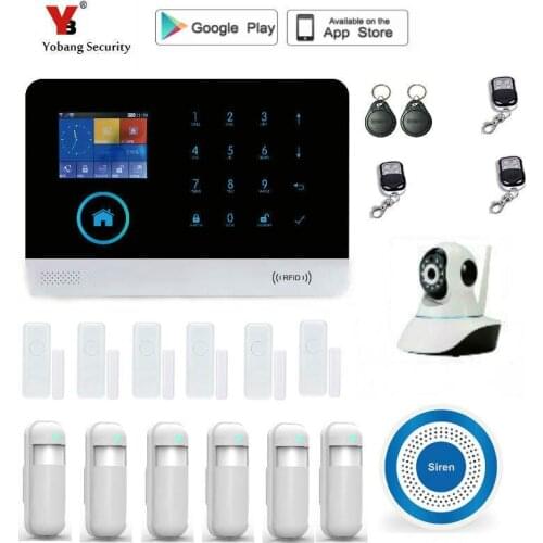 Yobang Security 4G WIFI GPRS SMS Home Alarm System Smart Wireless Shop Home Alarmsysteem With IP Camera PIR Motion Sensor