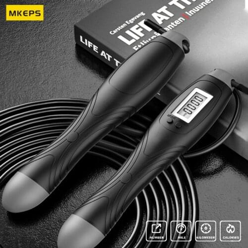 MKEPS Jump Rope Skipping With Counter Adjustable Digital Counting Jump Rope For Fitness Crossfit Exercise Workout Boxing Gym