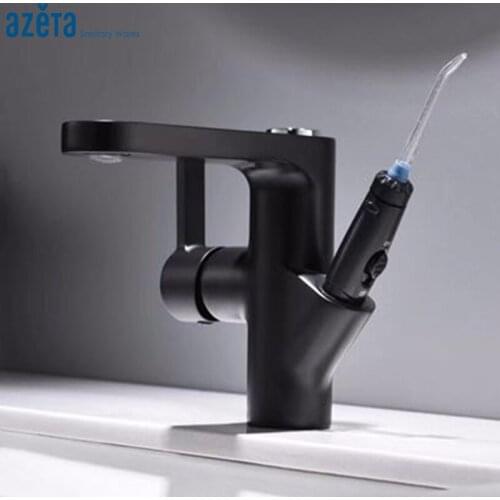 Azeta New Arrival Multifunction Faucet Mixer Single Handle Water Tap Black Bathroom Faucet Deck Mounted Basin Faucets MK9806B