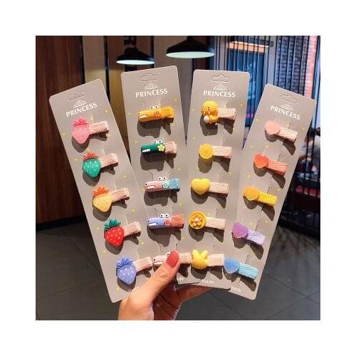 High Quality Duckbill Clip Acrylic Soft Ceramic Handmade Hairpin Set Women Kids Animal Fruits Flower Cartoon Hair Clip Headwear