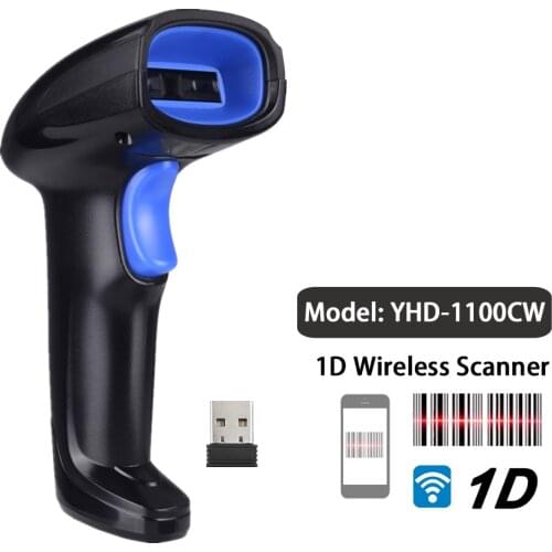YHDAA 1D Wireless Barcode Scanner USB 2-in-1 CCD Cordless Bar Code Reader for Logistic Warehouse support Scanning from Screen
