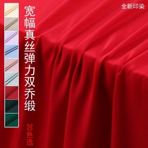 1 meter real silk fabric 140 wide stretch satin smooth silk clothing dress fabric