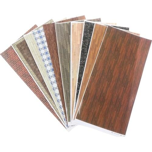 1Pc 14*29cm Architectual DIY Dollhous sticker wall paste wood floor wall paper For Dolls House Room Furniture Decor