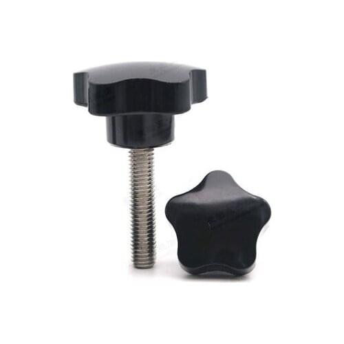 1pcs M16 Torx bakelite grip hand screws bolts stainless steel five star T&TX plastic knob handle screw bolt 25mm-60mm long