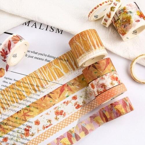 10 Rolls Masking Washi Tape Set Vintage Floral Plant Decorative Sticker DIY Adhesive Label For Scrapbooking Planner Decor Tape
