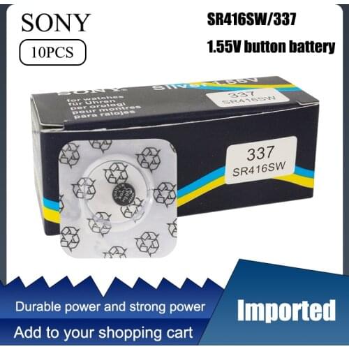 10pcs/lot Original New Watch battery 337 SR416SW Silver 1.55V button cell battery for swatch watch LED Headphone