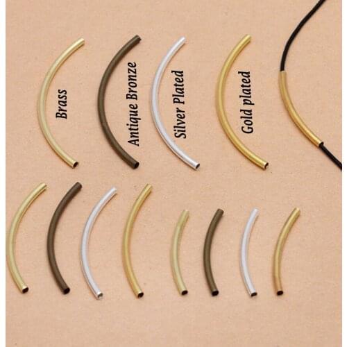 1000pcs 30 40 50mm Curved Tube Spacer Beads Connectors Jewelry Findings For Bracelets Necklace Diy Jewelry Making Accessories