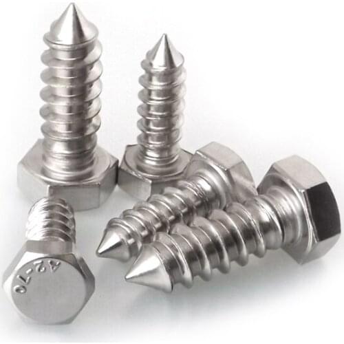 2pcs M8 stainless steel hexagonal screws self-tapping bolt quality household screw bolts 55mm-100mm length