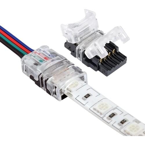 5pcs/lot LED Strip Connector 2pin 3pin 4pin 5pin Quick Use Terminals Connection Cable for 3528 5050 led Strip to Wire Extensio
