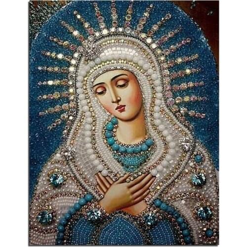 Holy Virgin Mary 5D DIY Diamond Painting Crystal Orthodox Icon Figurine Decorative Cross-stitch Fashion Religion Paintings