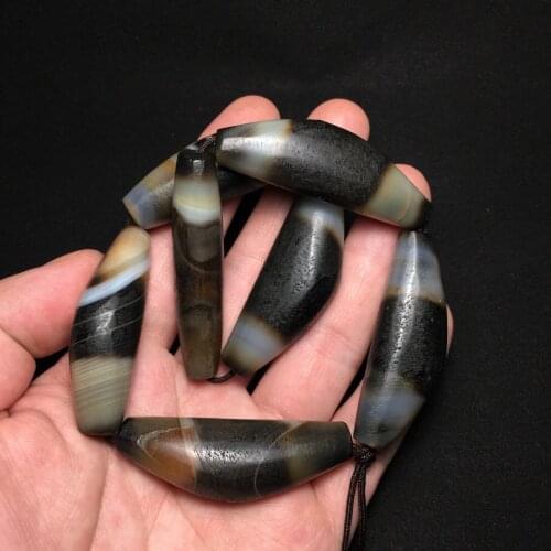 7Pcs/Lot Wholesale Natural Sardonyx Dzi Horn Beads String Bracelet Necklace Sweater Chain DIY Material Tibetan Characteristics