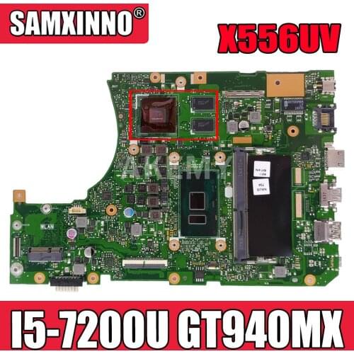 Akemy X556UV Laptop motherboard for ASUS X556UQK X556UB X556UQ X556UJ X556UF X556U original mainboard 8GB-RAM I5-7200U GT940MX