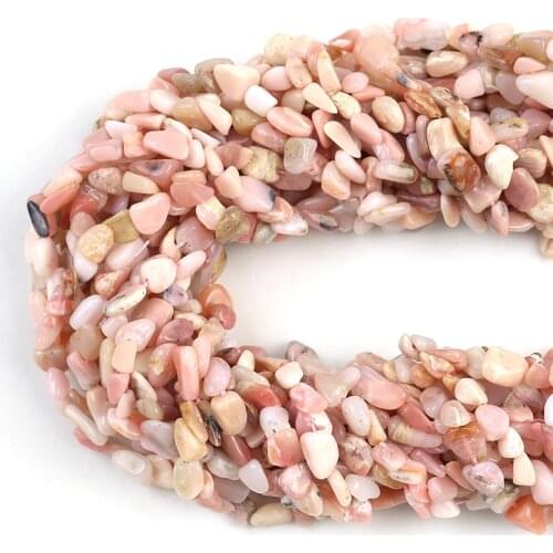 5*8mm Oval Shape Gravel Stone Beads Natural Pink Opal Loose Beads For Jewelry Making DIY Necklace Bracelet Accessories 15"