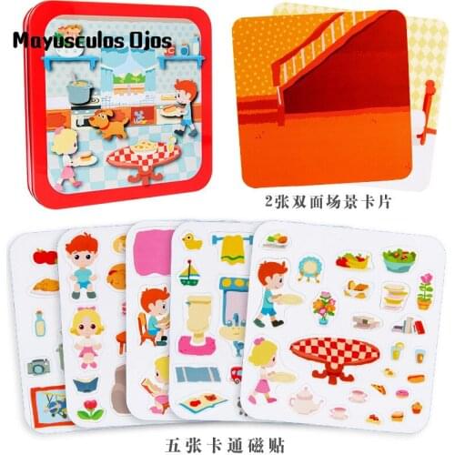 Childrens Toys Magnetic Stickers Paste Music Scene Puzzle Imposition 1-3 Years Old Fun Educational Toys Magnetic Puzzle