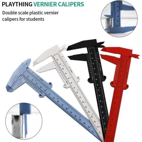 Double Scale Plastic Vernier Caliper Mini Sliding Vernier Gauge Measure Tool Ruler Micrometer Ruler Sliding 80mm Pocket Useful
