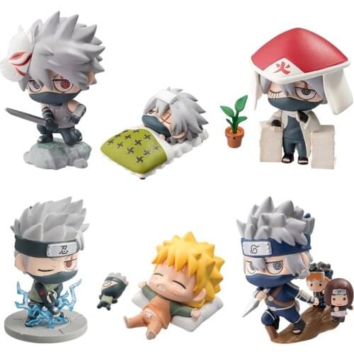 6Pcs/Set Naruto Figure Toys Set Uzumaki Naruto Uchiha Sasuke Action Blind Box Anime Model PVC Statue figurine Collectible Toy