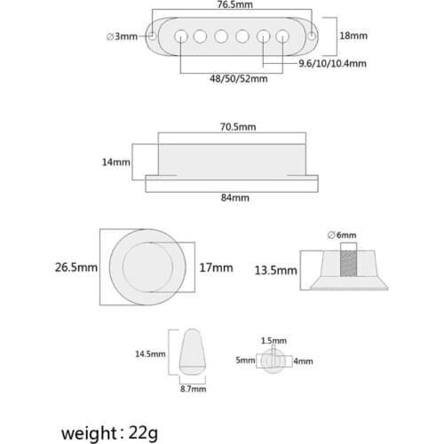 Black Guitar Parts Set Switch tip Single Coil Pickup Cover 1 Volume 2 Tone Knobs