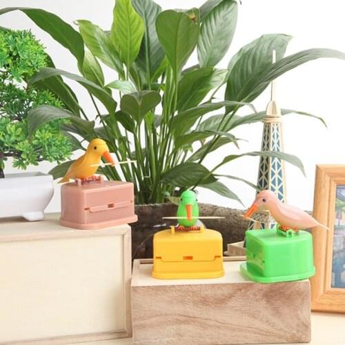 Creative Cute Hummingbird Toothpick Dispenser Gag Gift Cleaning Teeth High Quality Material Automatic Bird Toothpick Box