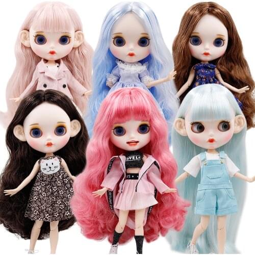 ICY DBS Blyth Dolll Matte Customized Eyebrow Face 30CM 19 Joints Body Set Dolls Including Clothes And Shoes DIY Toy for Girls