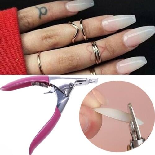 Stainless Steel Fake Nail Cutter Nail Art Scissors Acrylic Flat Nail Clippers False Fake Nail Tip Nails Clippers Manicure Tool