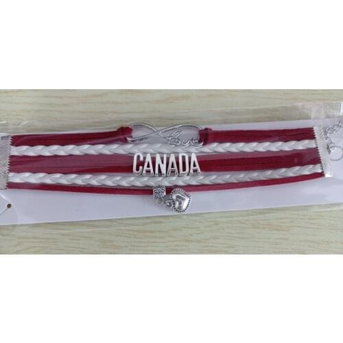 Love Canada Women Men Bracelet Charm Canada Leather Breacelet Fashion Canada Jewelry