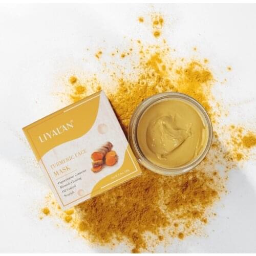 Turmeric Clay Face Mask Purifying Deep Cleaning Brightening Organic Ginger Yellow Bentonite Skin Care Facial Mud Mask 120g